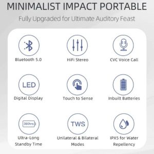 Awei T15P In-ear Bluetooth Handsfree Ακουστικά με Θήκη Φόρτισης Μαύρα