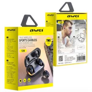 Awei T20 In-ear Bluetooth Handsfree Ακουστικά με Αντοχή στον Ιδρώτα και Θήκη Φόρτισης Μαύρα