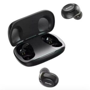 Awei T20 In-ear Bluetooth Handsfree Ακουστικά με Αντοχή στον Ιδρώτα και Θήκη Φόρτισης Μαύρα