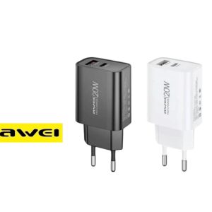 Awei PD60-EU 20W – Ταχυφορτιστής USB & Type-C με Ευρωπαϊκή Πρίζα