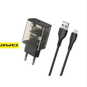Awei C9M 12W – Φορτιστής με Καλώδιο Micro-USB & Διαφανές Design