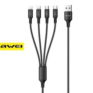 Awei CL-129 Καλώδιο Φόρτισης 4 σε 1 – 1.5m, Πλεξούδα Υψηλής Αντοχής