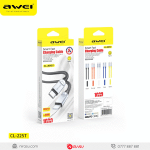 Awei CL-225T Καλώδιο Φόρτισης Type-C σε Type-C PD 60W – Γρήγορη Φόρτιση & Μεταφορά Δεδομένων