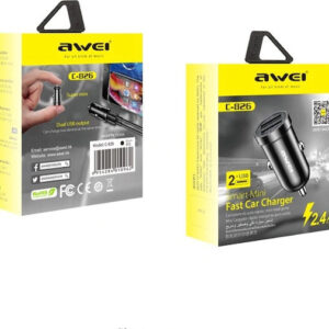 Awei C-826  Μινι Φορτιστής Αναπτήρα Αυτοκινήτου με 2 Θύρες USB