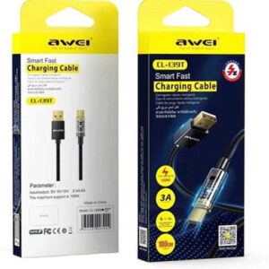 Awei CL-139T Καλώδιο USB σε Type-C 1m με Γρήγορη Φόρτιση 3A
