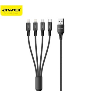 Awei CL-129 Καλώδιο Φόρτισης 4 σε 1 – 1.5m, Πλεξούδα Υψηλής Αντοχής
