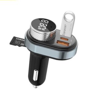 Awei C843 – Bluetooth FM Transmitter & Φορτιστής Αυτοκινήτου 30W με Οθόνη Τάσης & Υποστήριξη Μουσικής- Fast Car Charger