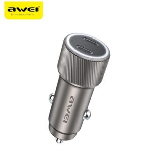 Awei C858 – Φορτιστής Αυτοκινήτου 33W Dual Type-C PD με LED και Προστασίες-Fast Car Charger